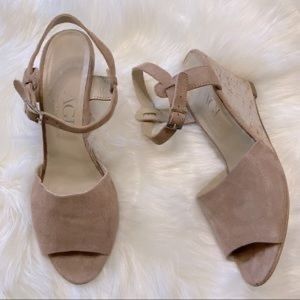 Leather Tan wedge sandals 9